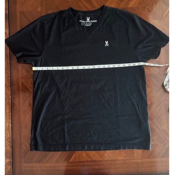 Psycho Bunny Men’s 2XL (7) Black V-Neck T-Shirt Pima Cotton Logo Tee - Picture 8 of 12